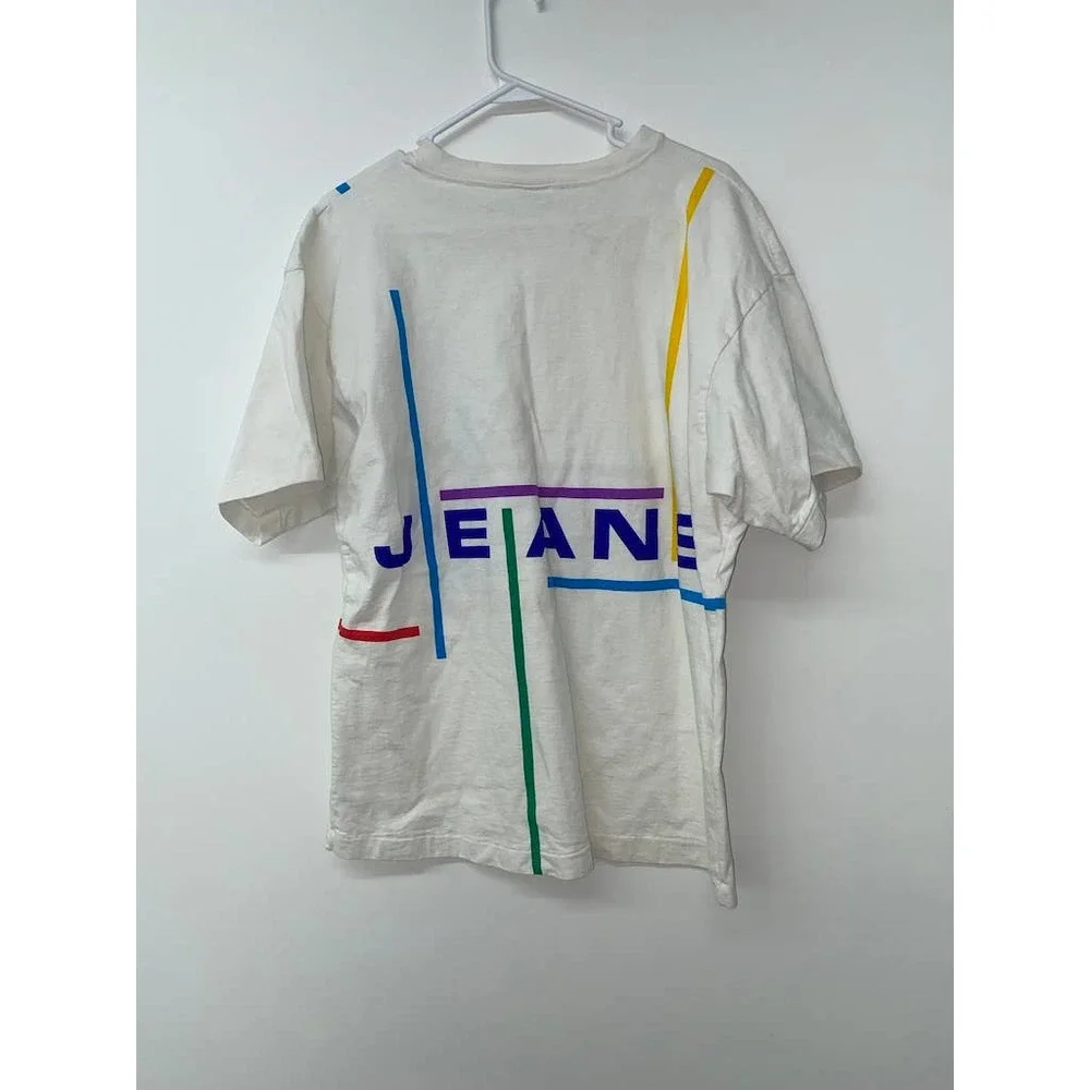 Guess Jeans Spellout rainbow line tshirt VTG - Picture 5 of 5